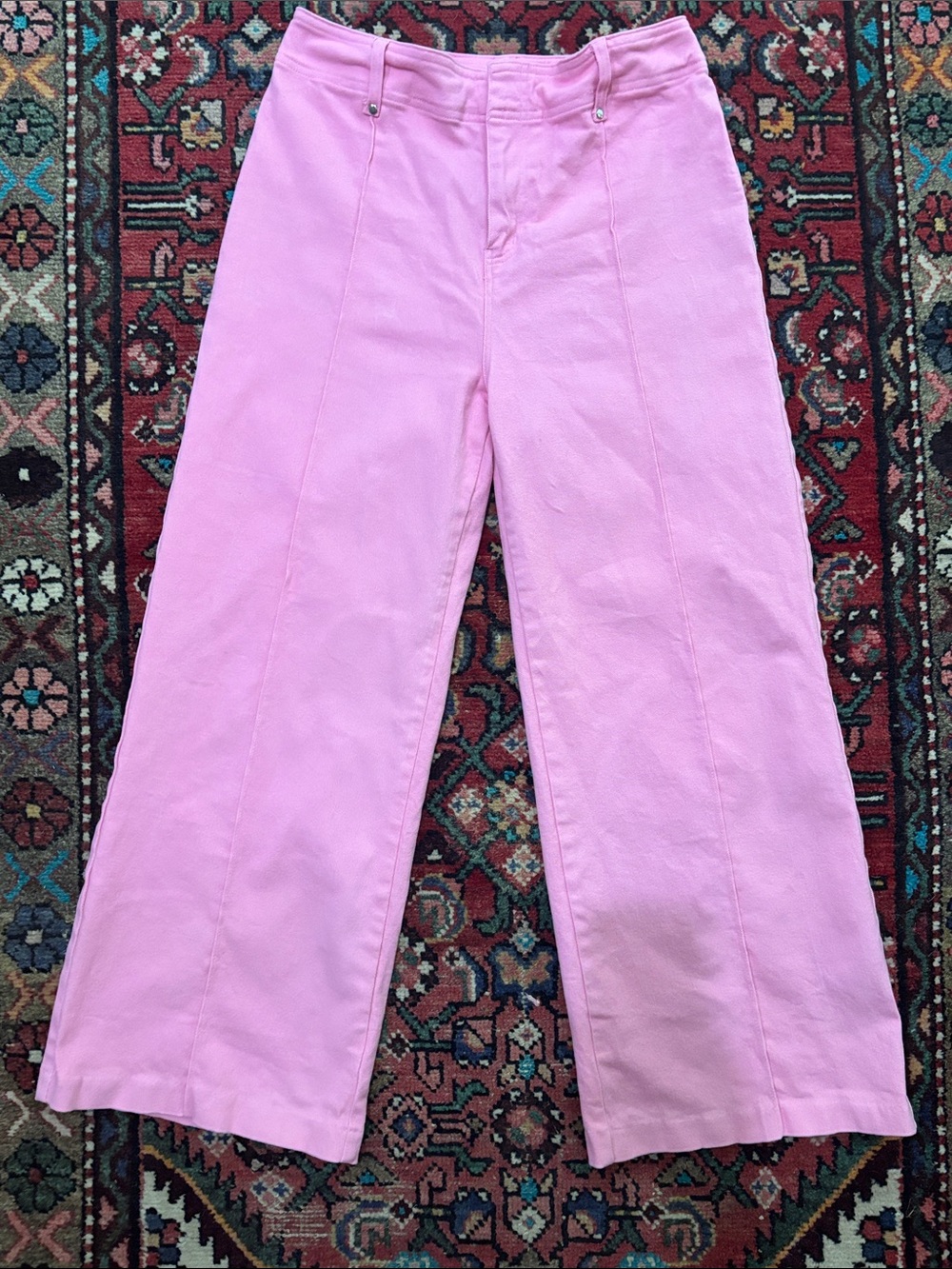 entro Bubblegum Pink High-Rise Wide Leg Pants